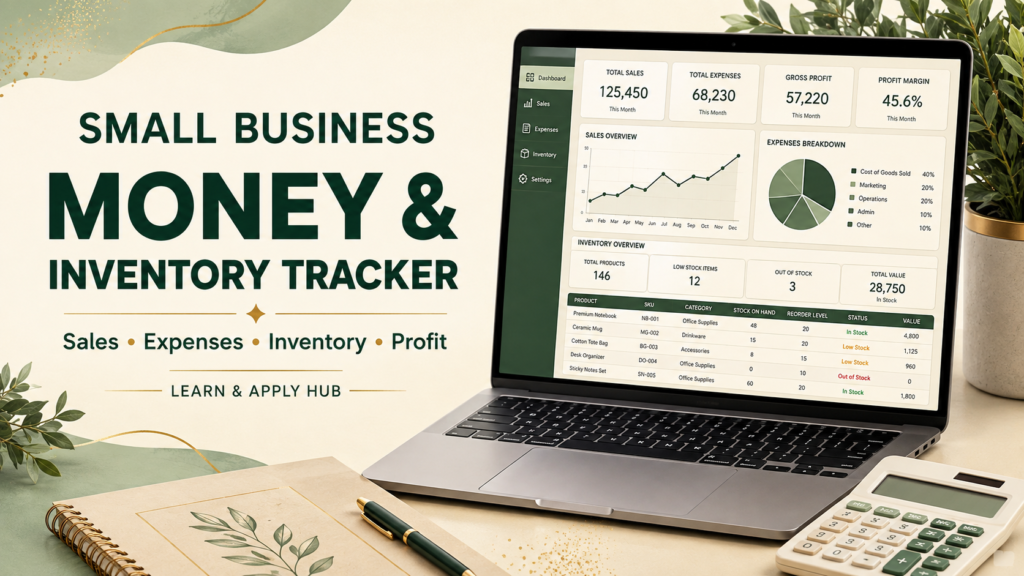 Small Business Bookkeeping and Inventory Bundle digital product cover